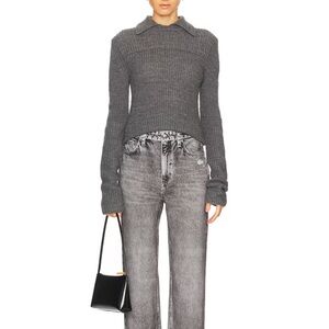 Rag & Bone charcoal Madix polo sweater xs